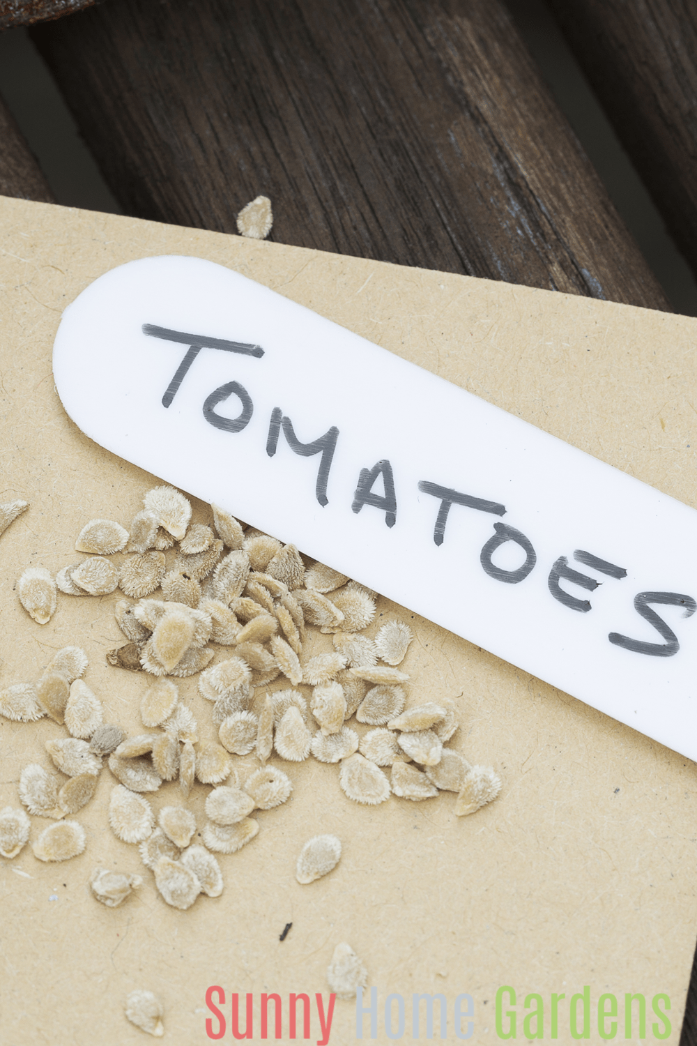 Tomato Seeds on seed envelope with label
